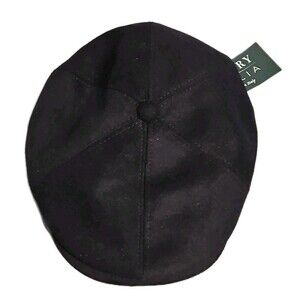 Hats In The Belfry Black Wool Flatcap Newsboy Cabbie Cap Hat Sz XXL NWT